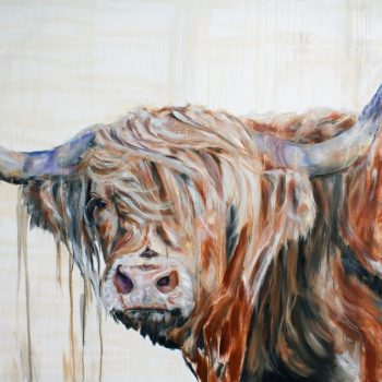 Highland Coo | Oil with Gold Leaf | 36" x 48"