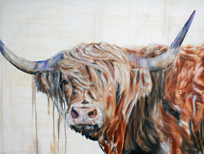 Highland Coo | Oil with Gold Leaf | 36" x 48"