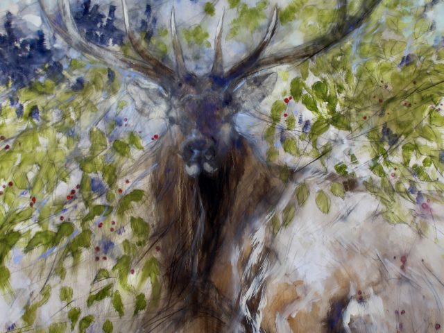 Teton High Summer | Oil & Charcoal Wash | 60" x 48"