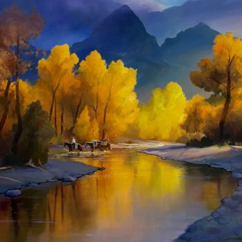 The Trail Winds On | Oil | 50" x 90 "