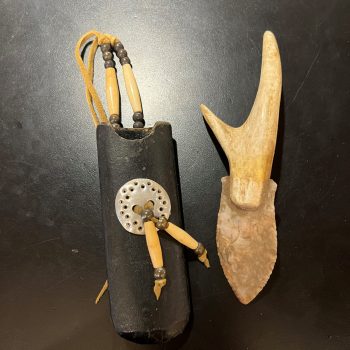 Belt Knife with 1800's Eye Glass Case | Mixed Medium
