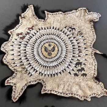 Keeper of the Sky Buffalo Robe | Mixed Medium | 65" H x 72" L