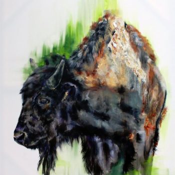 Lush Horizon | Oil & Gold Leaf | 48" x 36"