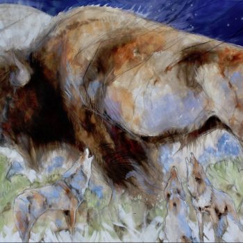 Moon Gossip | Oil & Charcoal | 48" x 80"