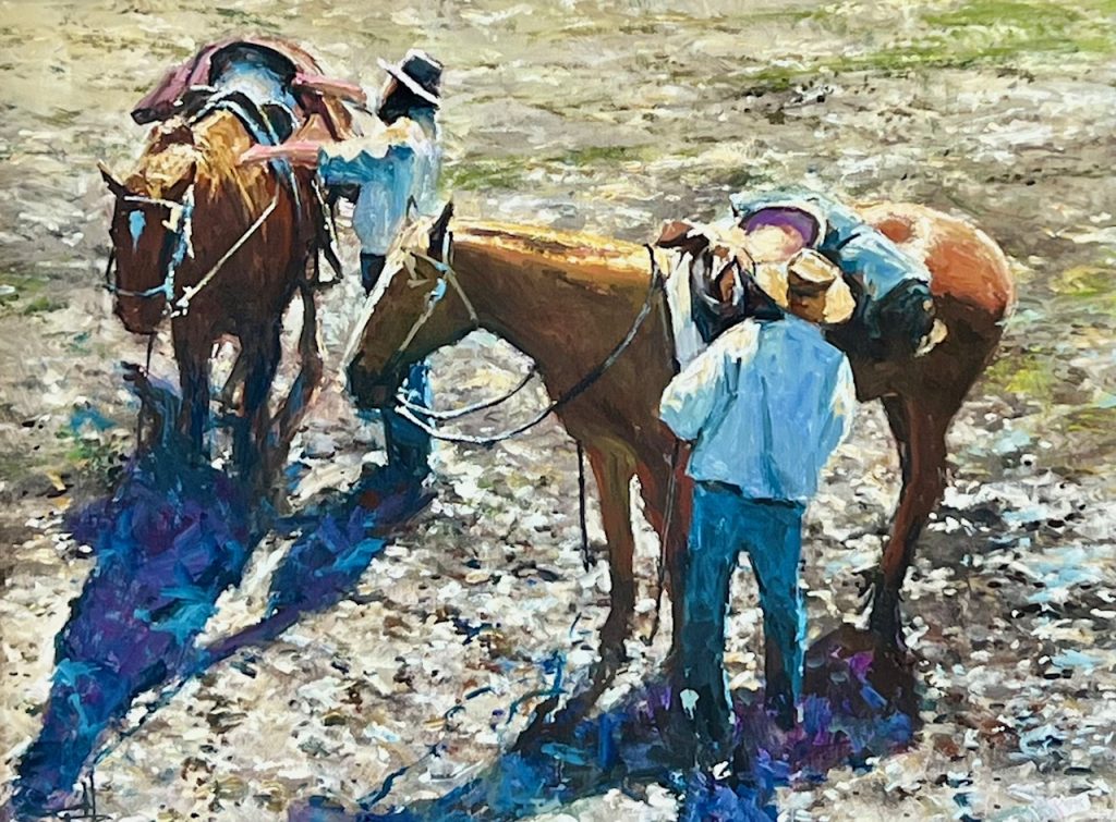 Tightening The Cinch | Oil | 15" x 20"