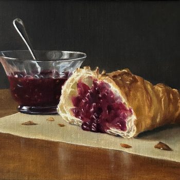 Croissant with Raspberry Jam | Oil | 7" x 10"