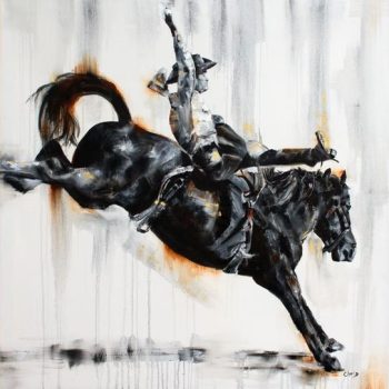 Edge of Impact | Oil & Gold Leaf | 36" x 36"